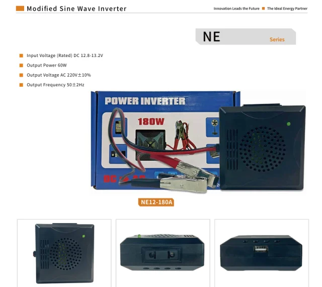NE Series 60W Compact Modified Sine Wave Inverter DC 12V to AC 220V - Gerixi solar charge controller