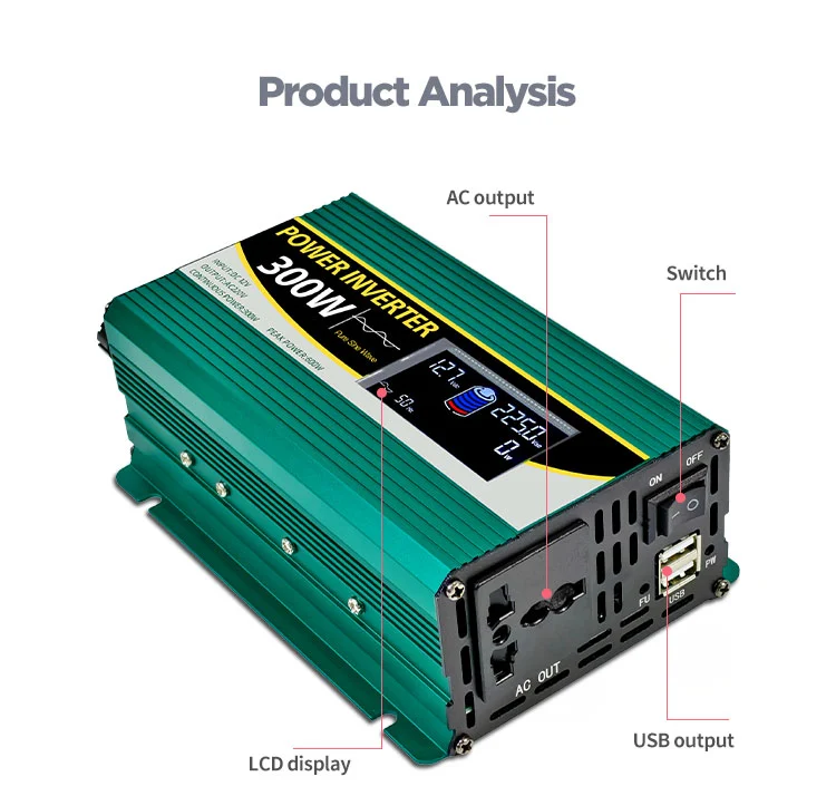 NPS12-300 inverter enclosure and output panel illustration