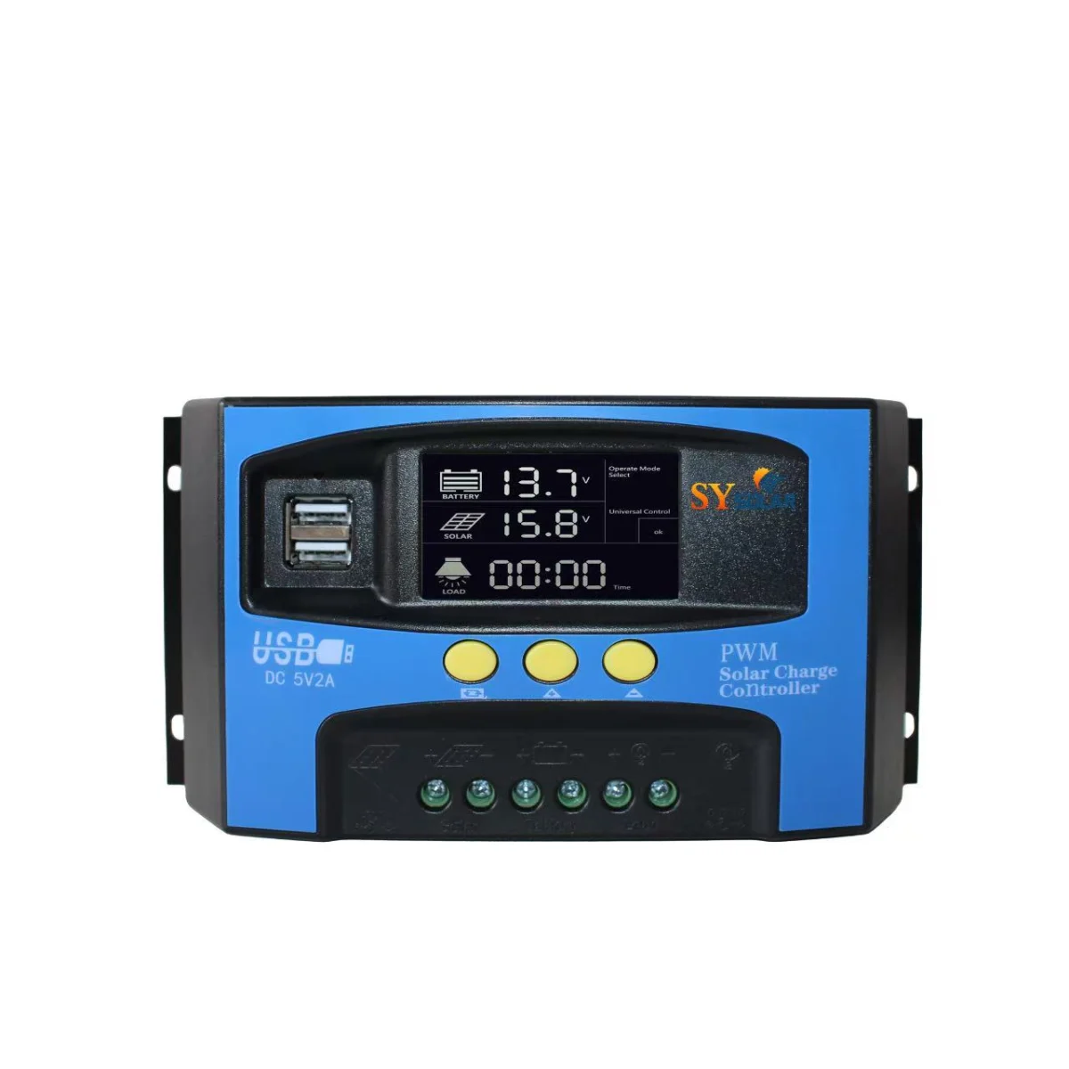 SD-A solar charge controller front LCD and buttons