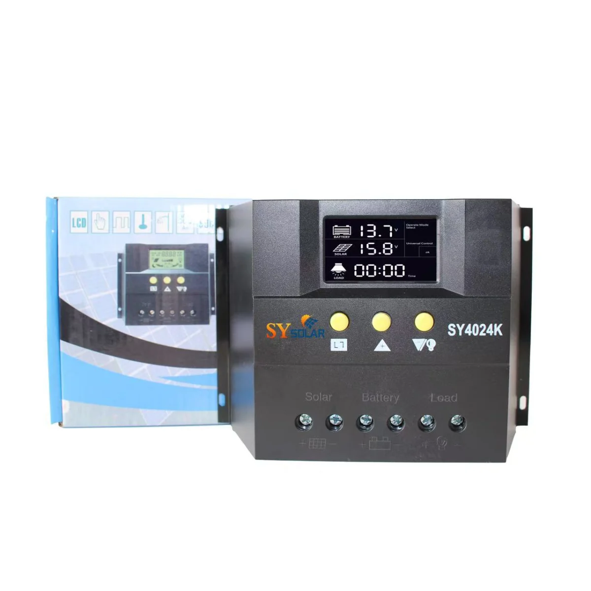SYK-24V solar charge controller with retail packaging