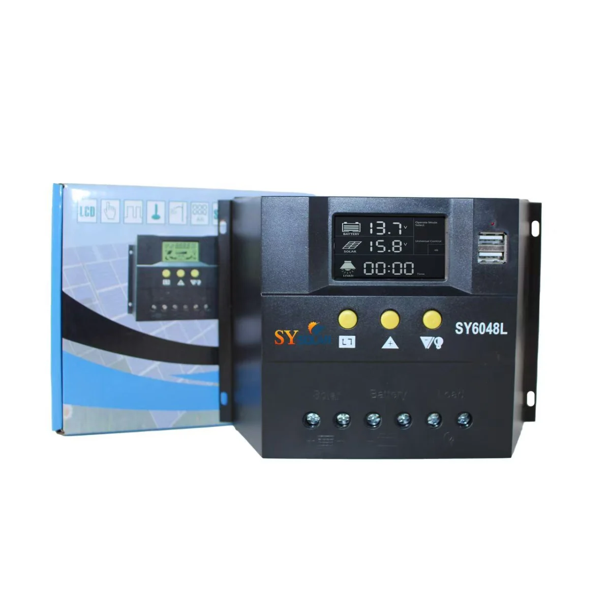 SYL-48V solar charge controller with retail packaging